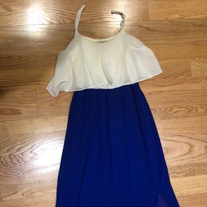 Charlotte Russe Blue and White Maxi Dress